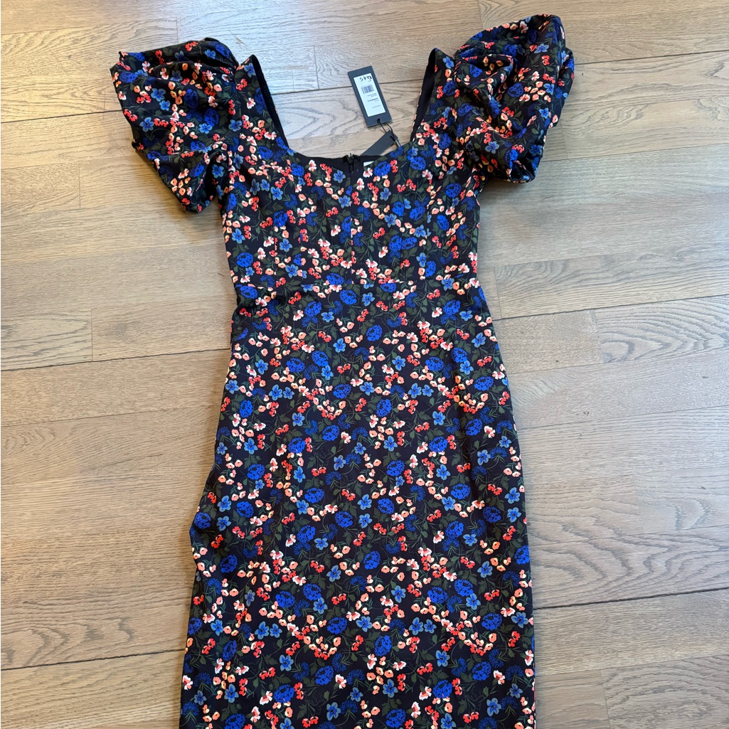 Nwt Hunter Bell Colette Dress Size: 4 Color: Black Floral